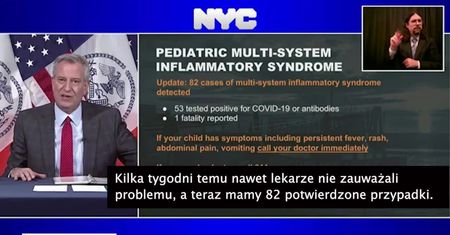 Coraz więcej dzieci w Nowym Jorku zapada na nową chorobę związaną z koronawirusem