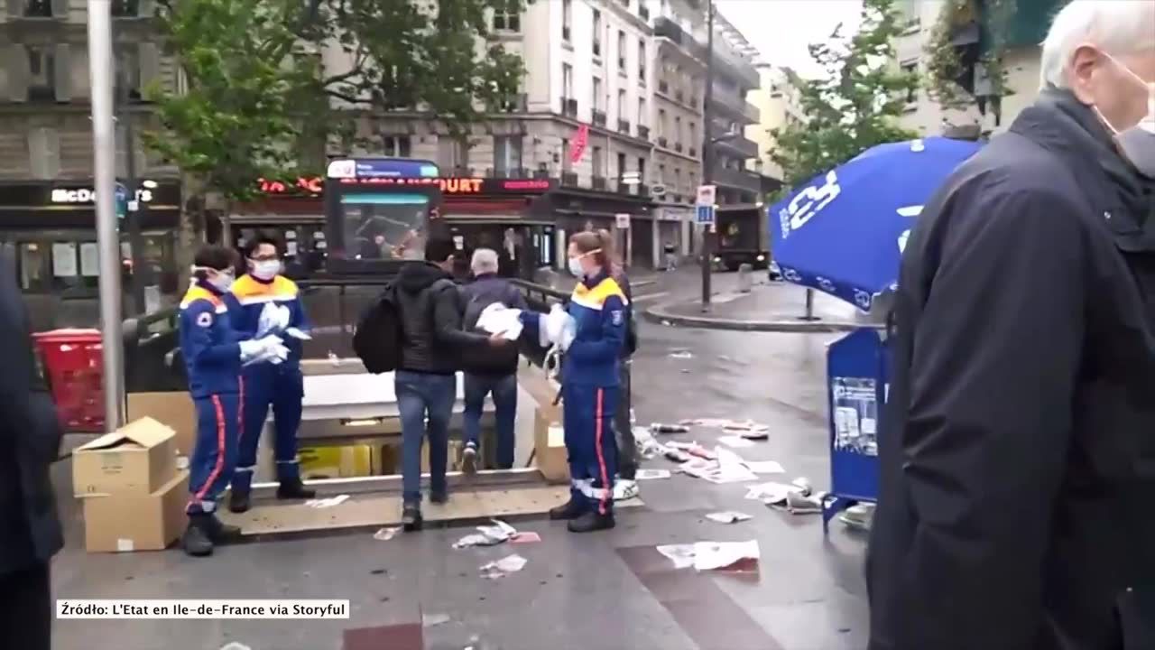 Miliony maseczek higienicznych rozdano w Paryżu. Francja wchodzi w nowy etap restrykcji