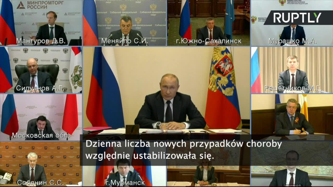 W. Putin przedłużył okres wolny od pracy w Rosji do 11 maja w związku z pandemią