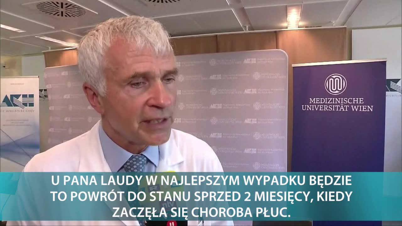 Niki Lauda oddycha samodzielnie, lekarze zadowoleni z przebiegu rehabilitacji po przeszczepie płuca