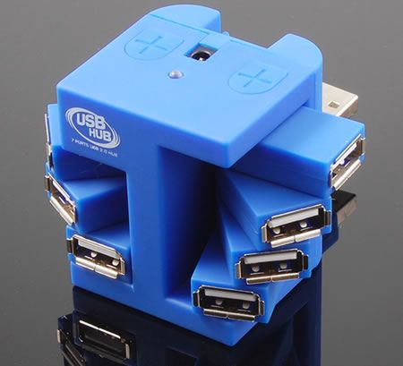 7-portowy obrotowy hub USB