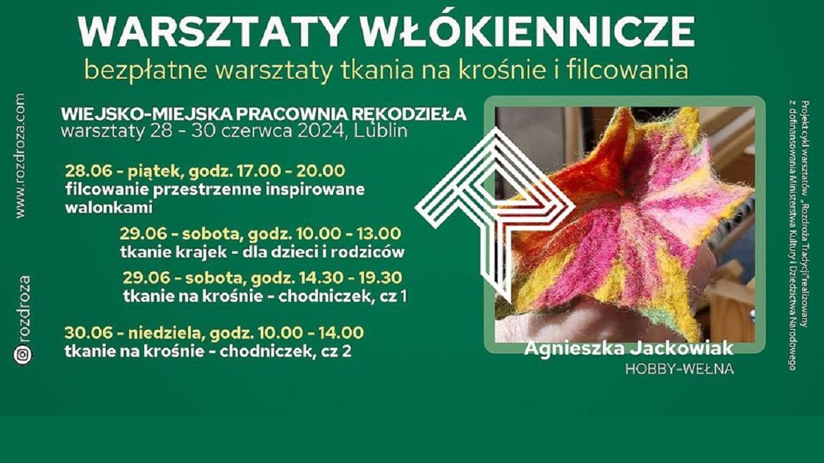 Warsztaty włókiennicze plakat