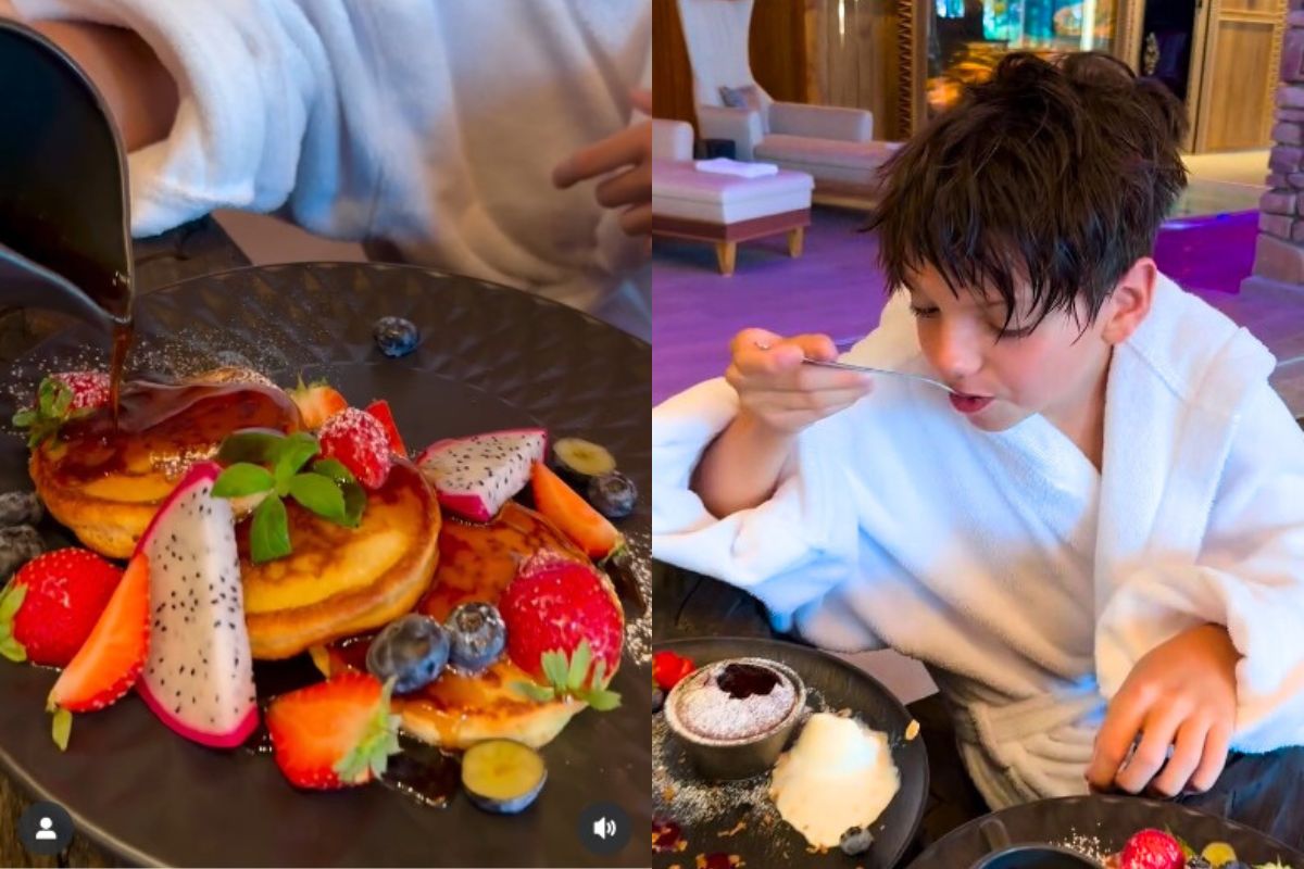 Syn Rutkowskiego je śniadanie w drogim hotelu