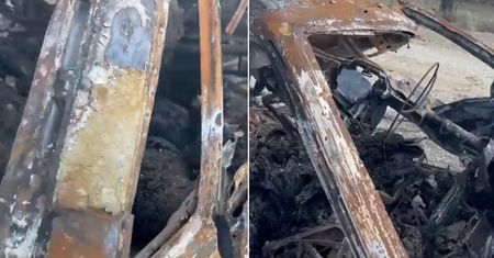 Terroryści z Hamasu spalili auto. Makabryczny widok wnętrza pojazdu