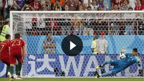 Mundial 2018. Iran - Portugalia. Bramkarz Iranu broni karnego Ronaldo (TVP Sport)