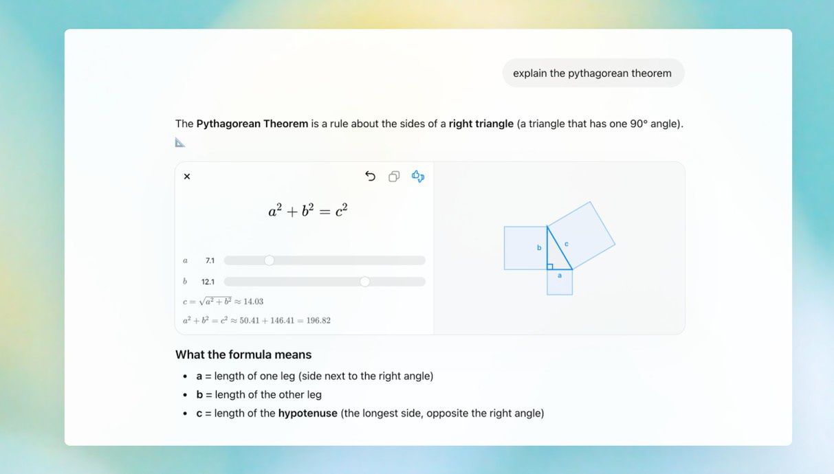 Wyjaśnienie twierdzenia Pitagorasa w ChatGPT