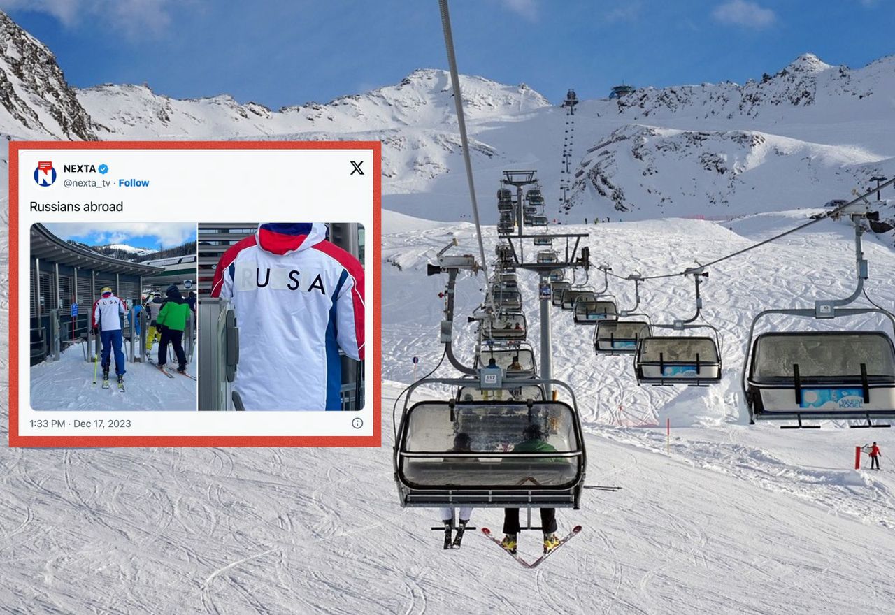 Russian skier disguises nationality on packed slopes: Unexpected photo reveals