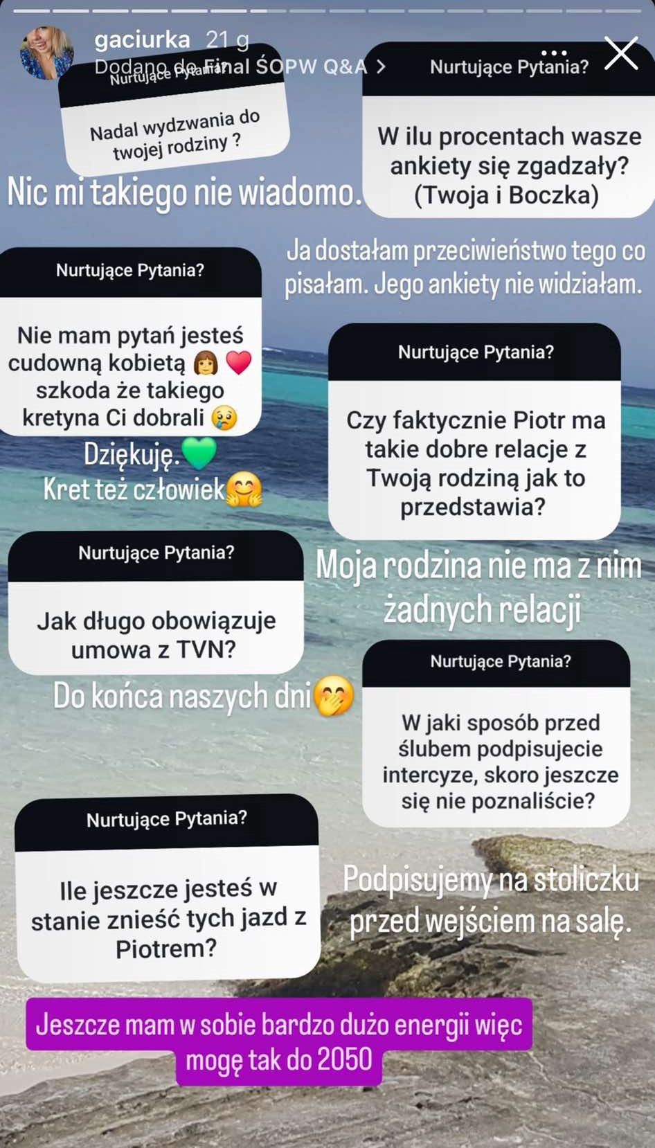 Wpis Agaty Miechowskiej na Instagramie