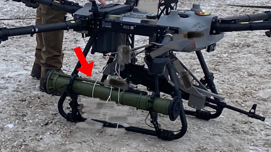DJI Agras T30 z uzbrojeniem w Ukrainie