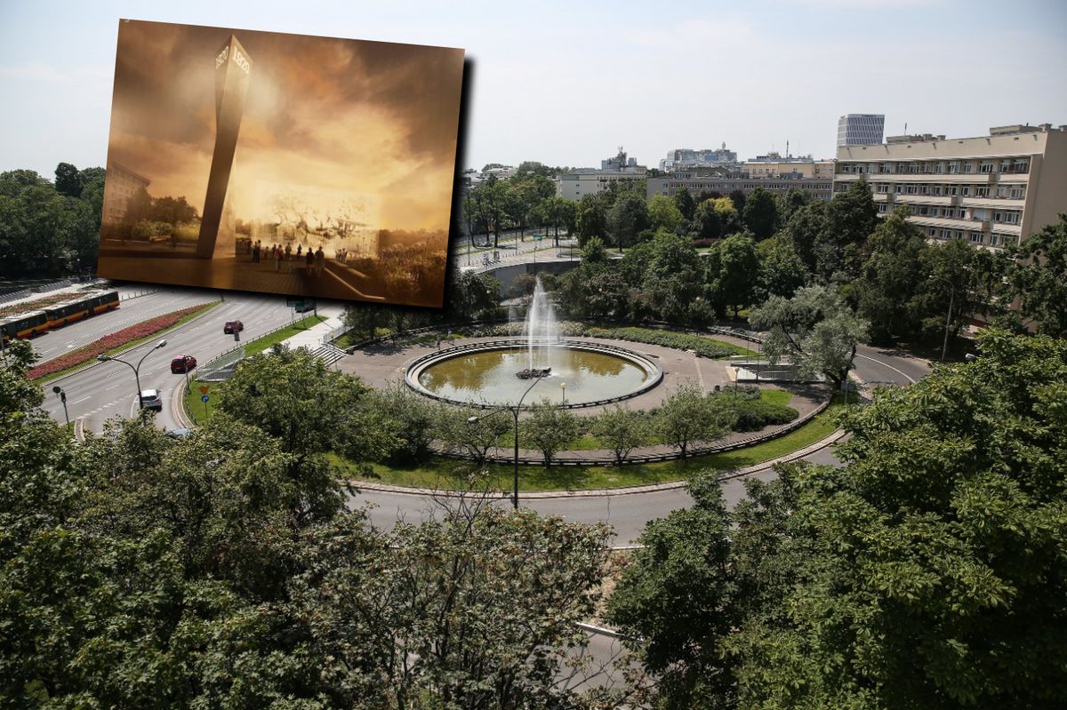 Pomnik Bitwy Warszawskiej, który stanie w miejscu fontanny na Placu na Rozdrożu, ma mieć ponad 20 metrów