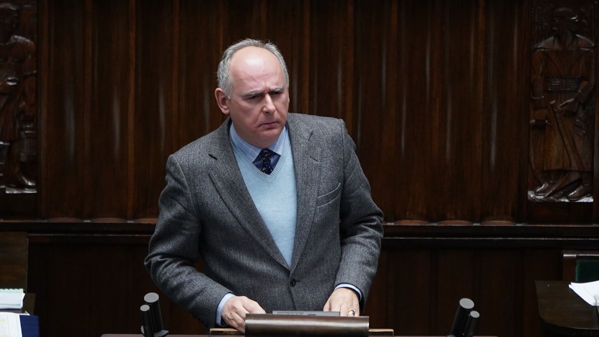Pawel Zalewski (Polska 2050) during the 48th session of the Sejm (lower house) in Warsaw, Poland, on 8 February 2022 (Photo by Mateusz Wlodarczyk/NurPhoto via Getty Images)