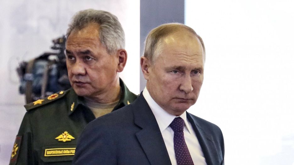 arch49
Russian President Vladimir Putin, right, and Russian Defense Minister Sergei Shoigu attend the launch of the construction of new nuclear submarines and other warships via video conference on the side of the International Military Technical Forum Army-2021 in Alabino, outside Moscow, Russia, Monday, Aug. 23, 2021. Putin has launched the construction of new nuclear submarines and other warships, part of a sweeping military modernization effort amid tensions with the West. He gave orders for two nuclear submarines armed with intercontinental ballistic missiles along with two diesel-powered submarines and two corvettes at shipyards in Severodvinsk, St. Petersburg and Komsomolsk-on-Amur. (Evgeniy Paulin, Sputnik, Kremlin Pool Photo via AP)
Pool Sputnik Kremlin