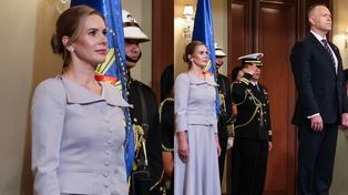 Marta Nawrocka bryluje w szarym zestawie u boku męża podczas wizyty na Filipinach (FOTO)