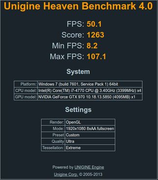 Test Custom z rozdzielczością 1920x1080 i OpenGL