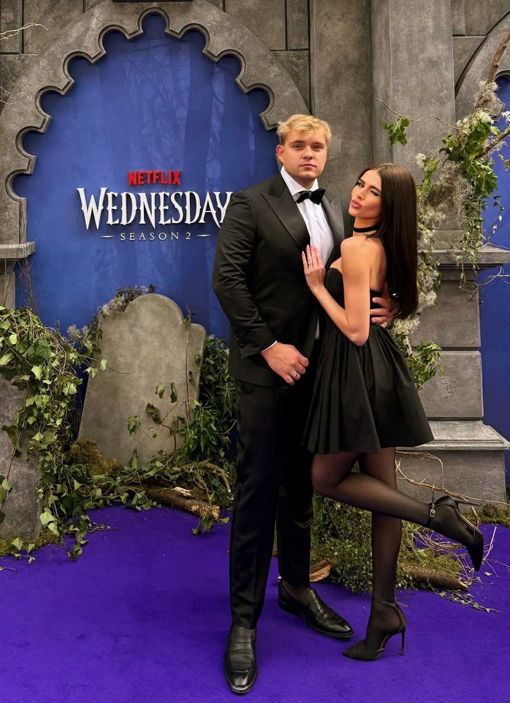 Roksana Węgiel i Kevin Mglej na londyńskiej premierze "Wednsday"