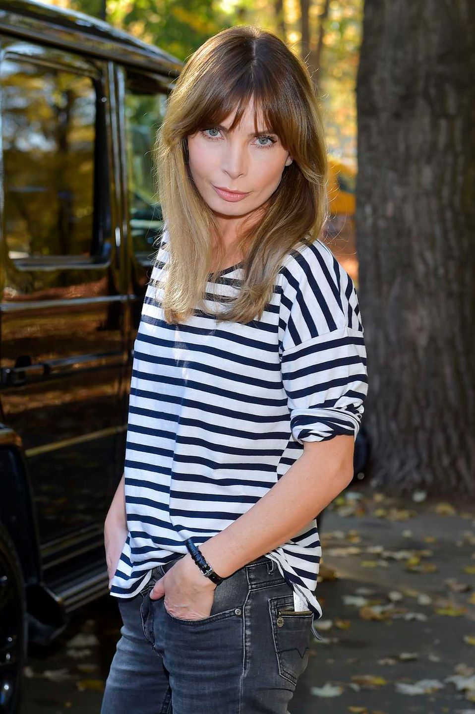 Blondynka Agnieszka Dygant na planie Kobiet mafii 2