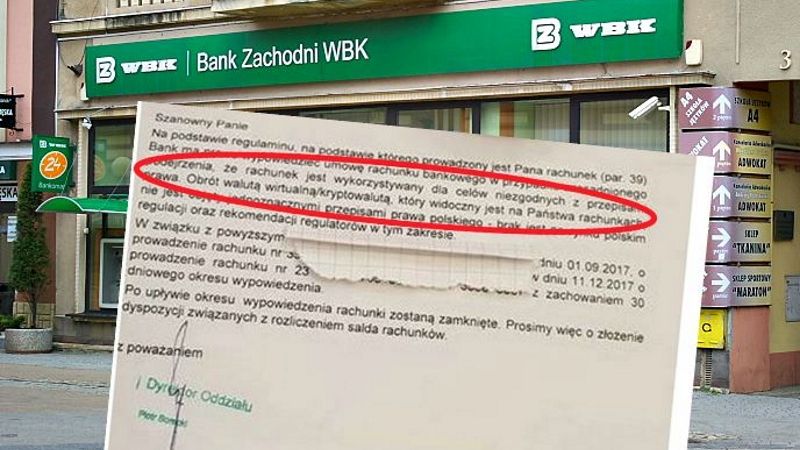 Skan wypowiedzenia umowy rachunku bankowego, jaki dostał jeden z klientów BZ WBK.