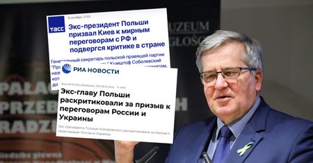 Kremlowskie tuby propagandowe wykorzystały okazję i wypowiedź Komorowskiego
