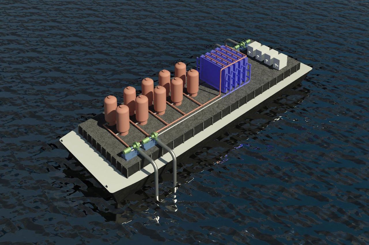 Przykładowy system MIT do wyłapywania CO2 z wody