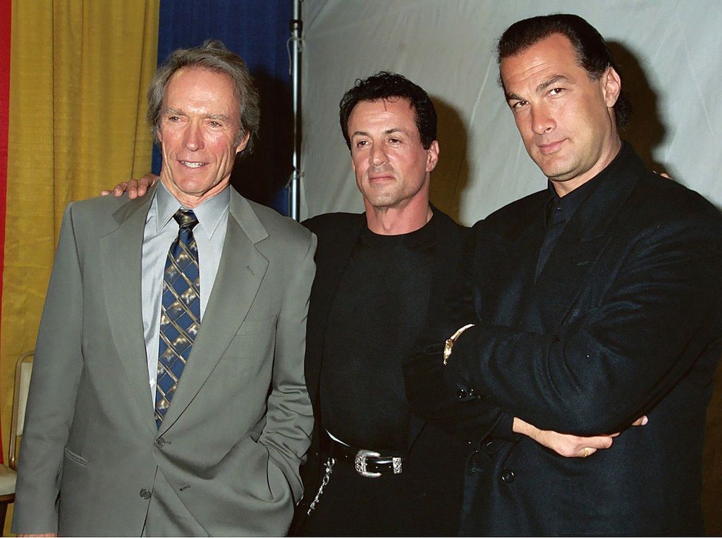 Od lewej: Clint Eastwood, Sylvester Stallone i Steven Seagal  w 1995 roku