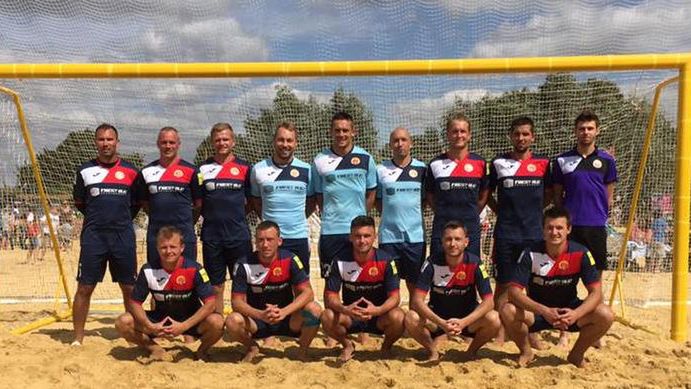 Piłkarze Silesia Beach Soccer podczas mistrzostw Anglii 2017