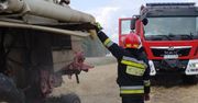 Pożar kombajnu w miejscowości Pękosławice