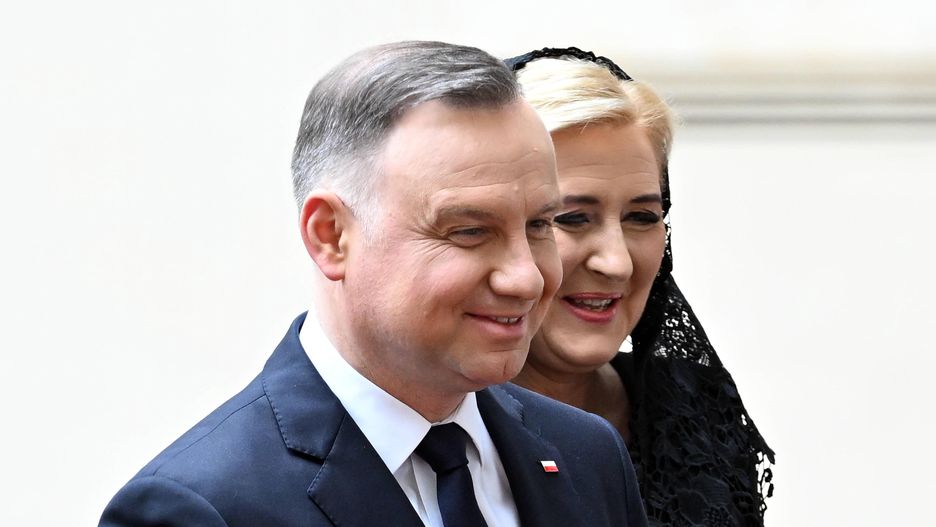 Polish President Andrzej Duda in the Vatican, Vatican City 01 April 2022Arrival of the Polish President Andrzej Duda and his wife Agata Kornhauser Duda, for the meeting with the Pope Francis. Vatican City, 01 April 2022, Credit:Maria Laura Antonelli / Avalon Dostawca: PAP/AvalonMaria Laura Antonelli / Avalondyplomacja, polityk, polityka, wizyta zagraniczna, Agata Kornhauser Duda, Agata Kornhauser-Duda, para prezydencka, pierwsza dama