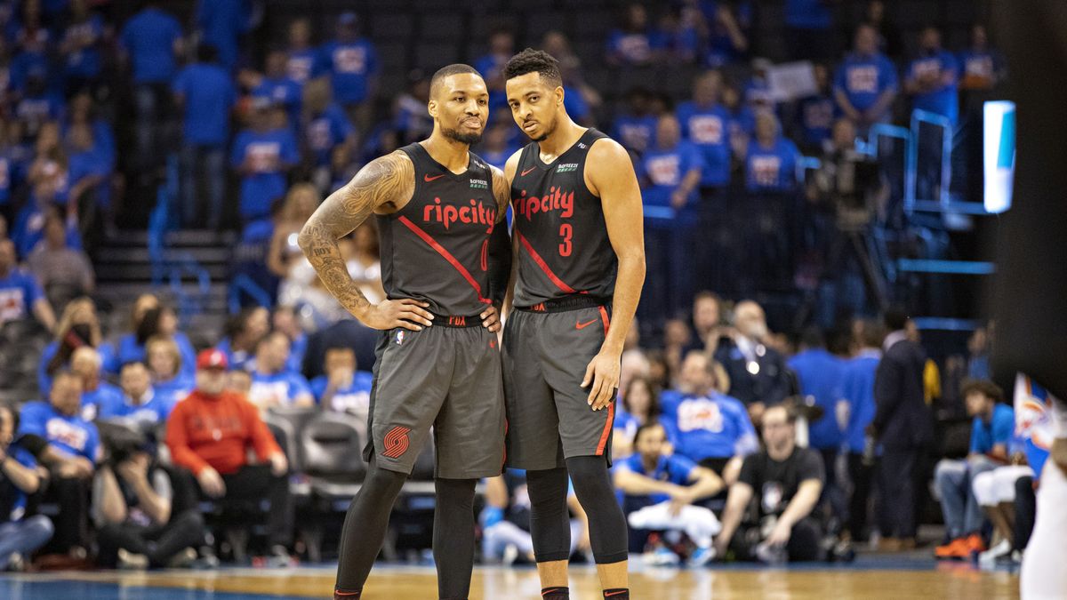 Getty Images / Wesley Hitt / Na zdjęciu: Damian Lillard i CJ McCollum