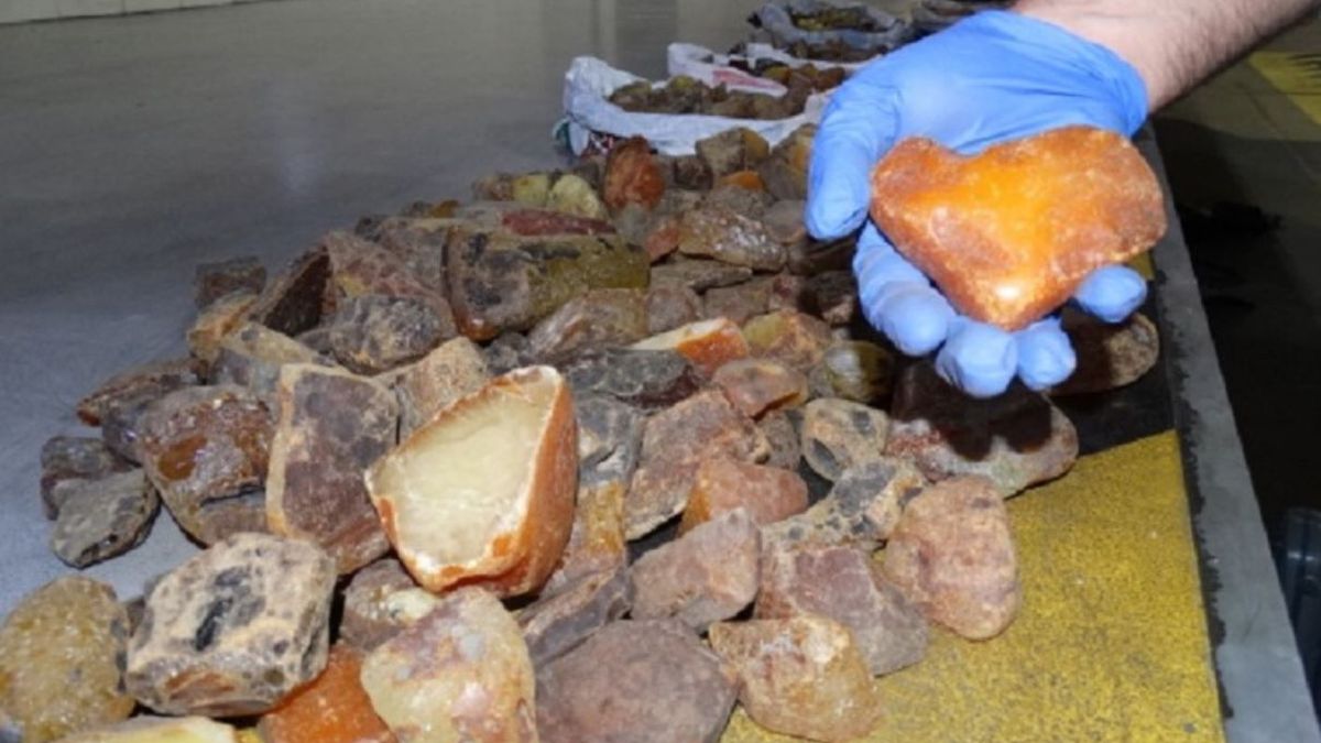 Celnicy zatrzymali Ukraińca z ponad 23 kg bursztynu 