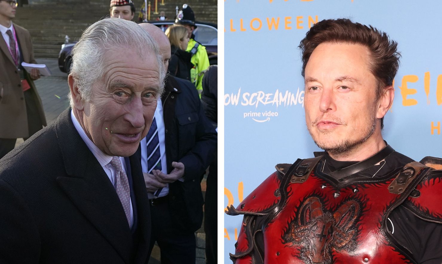 Na zdjęciu król Karol III i Elon Musk