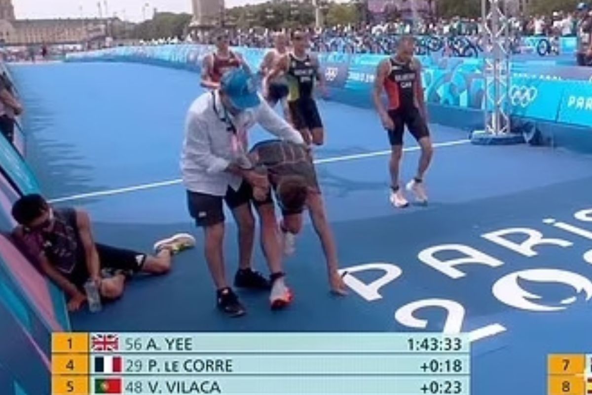 Triathlonista zwymiotował po wyścigu