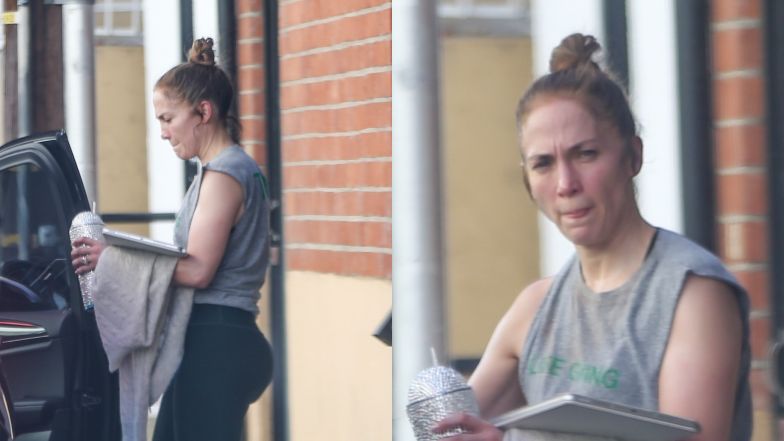 Wyczerpana Jennifer Lopez opuszcza siłownię