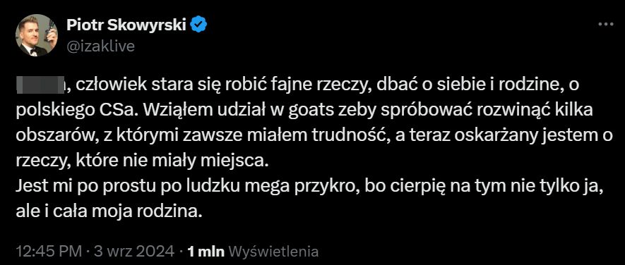 Izak odpowiada na oskarżenia