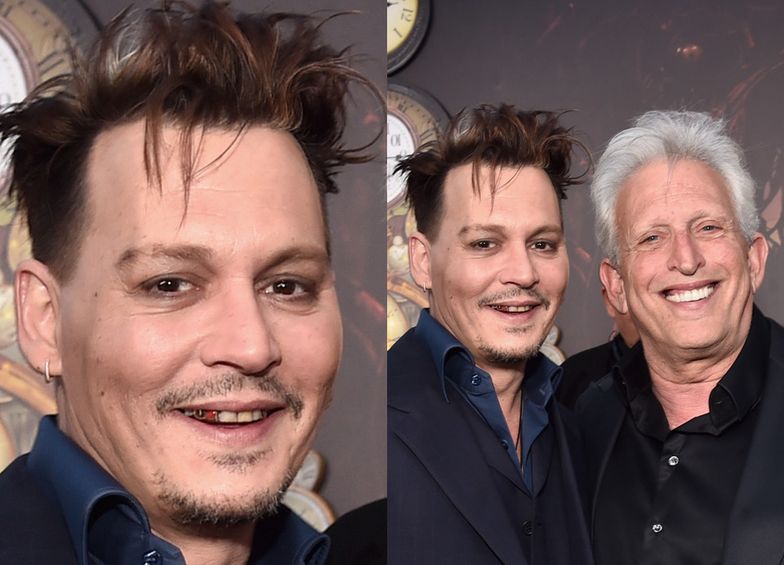 Hollywoodzka premiera "Alicji po drugiej stronie lustra" (Johnny Depp z producentem filmu)