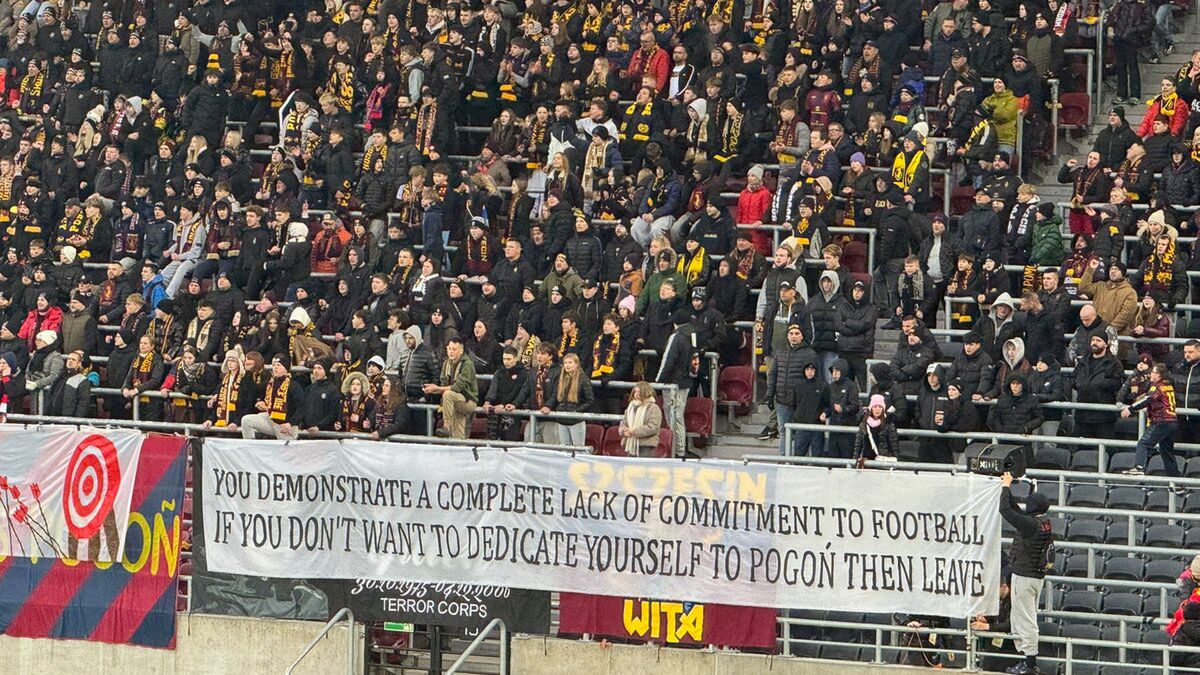 Archiwum prywatne / Transparent na stadionie Pogoni Szczecin