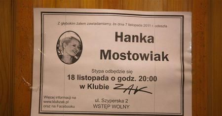 "M jak miłość": Stypa po Hance Mostowiak