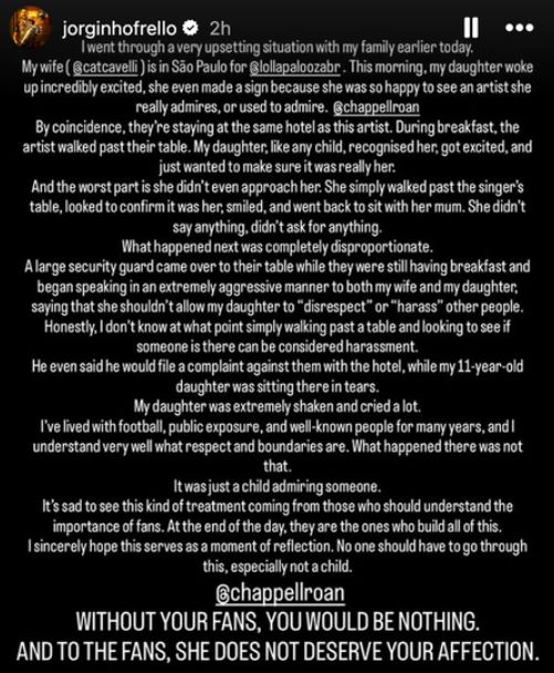 Jorginho o sytuacji z Chappell Roan 