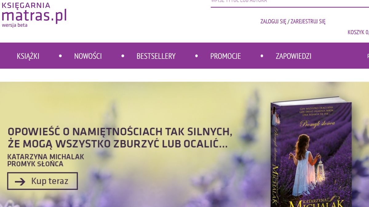Tak wygląda nowa odsłona internetowej księgarni Matras.