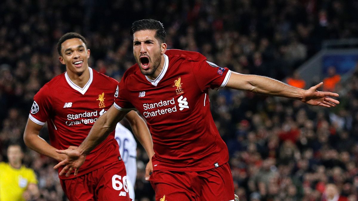 Piłkarze Liverpoolu celebrują zdobycie gola w meczu z NK Maribor