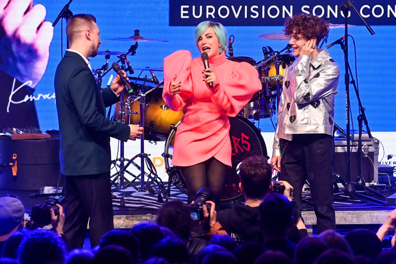 Konrad Zemlik, Poli Genova, Reiley - Polish Eurovision Party 2023 (fot. AKPA)