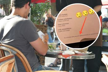 Otworzył menu i się zdenerwował. Dopisek w karcie sprawił, że w pośpiechu opuścił restaurację
