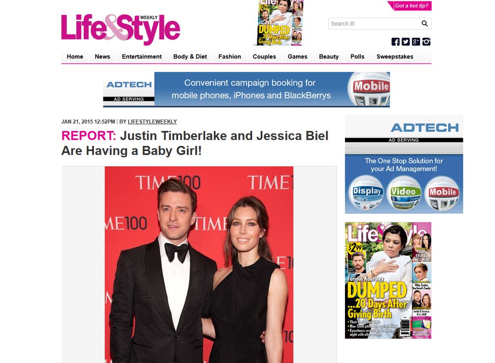 Justin Timberlake and Jessica Biel Are Having a Baby Girl! - Life & Style