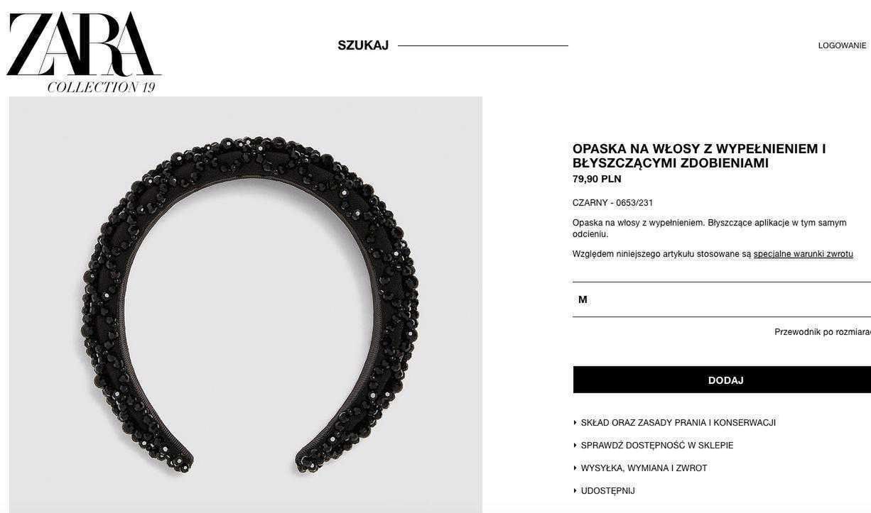 Opaska z Zary za 79,90 złotych