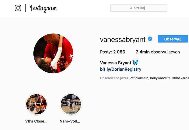 Vanessa Bryant na Instagramie oddała hołd mężowi