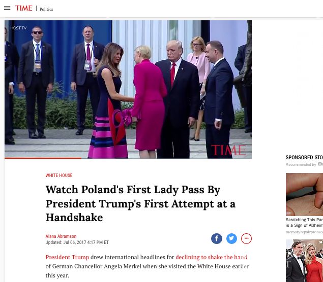 Zagraniczne media o geście Agaty Dudy wobec Donalda Trumpa