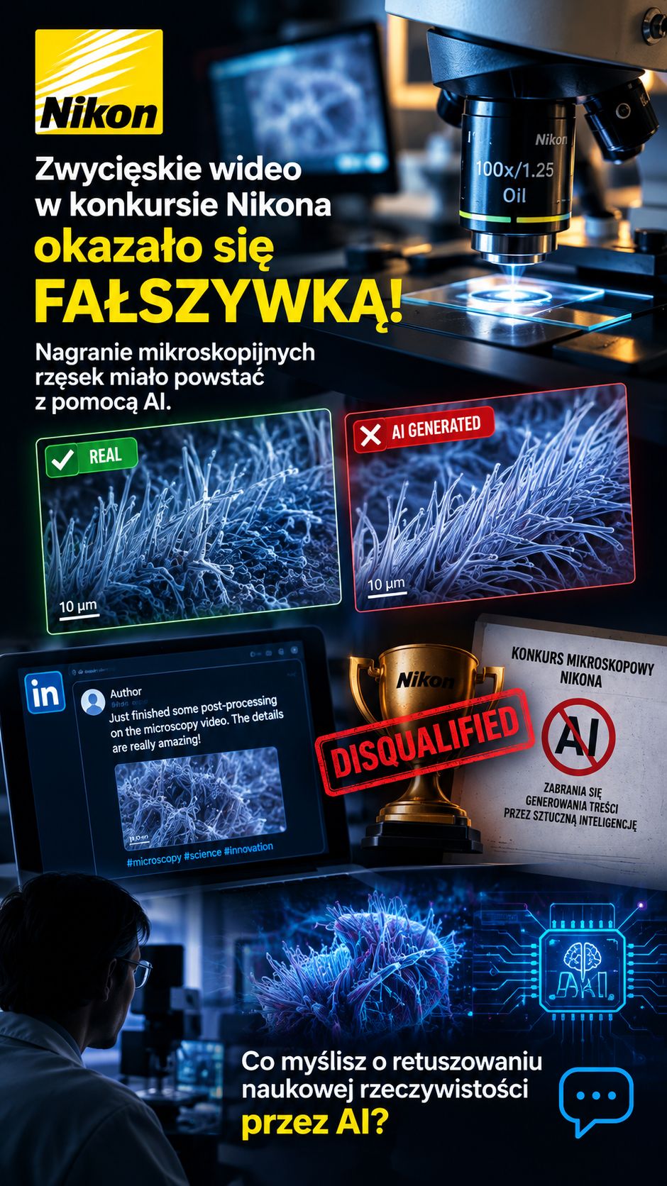 Przełomowe wideo okazało się fałszerstwem? AI wygenerowało nierealną biologiczną strukturę