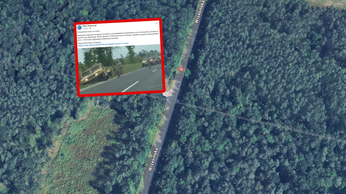 Amerykański pojazd wojskowy wpadł do rowu.