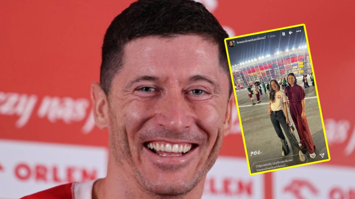 Na grafice: Robert Lewandowski oraz Milena Lewandowska