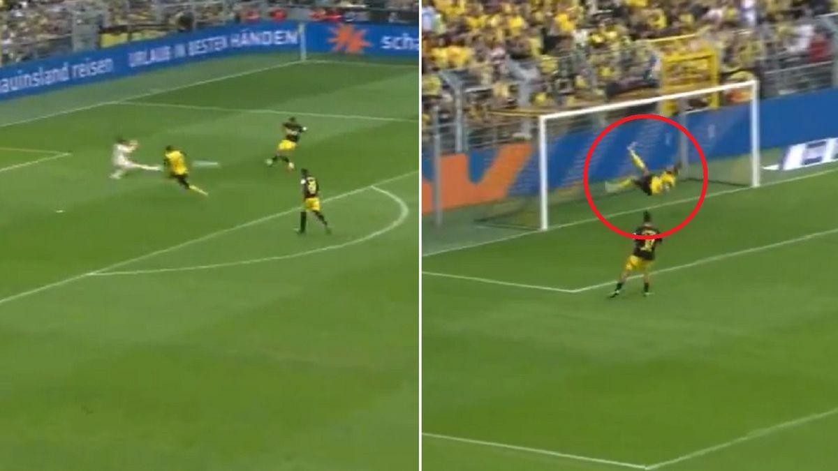 Twitter / TVP Sport / Na zdjęciu: strzał i interwencja Wasilewskiego