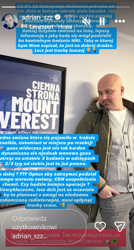 Adrian Szymaniak o stanie zdrowia